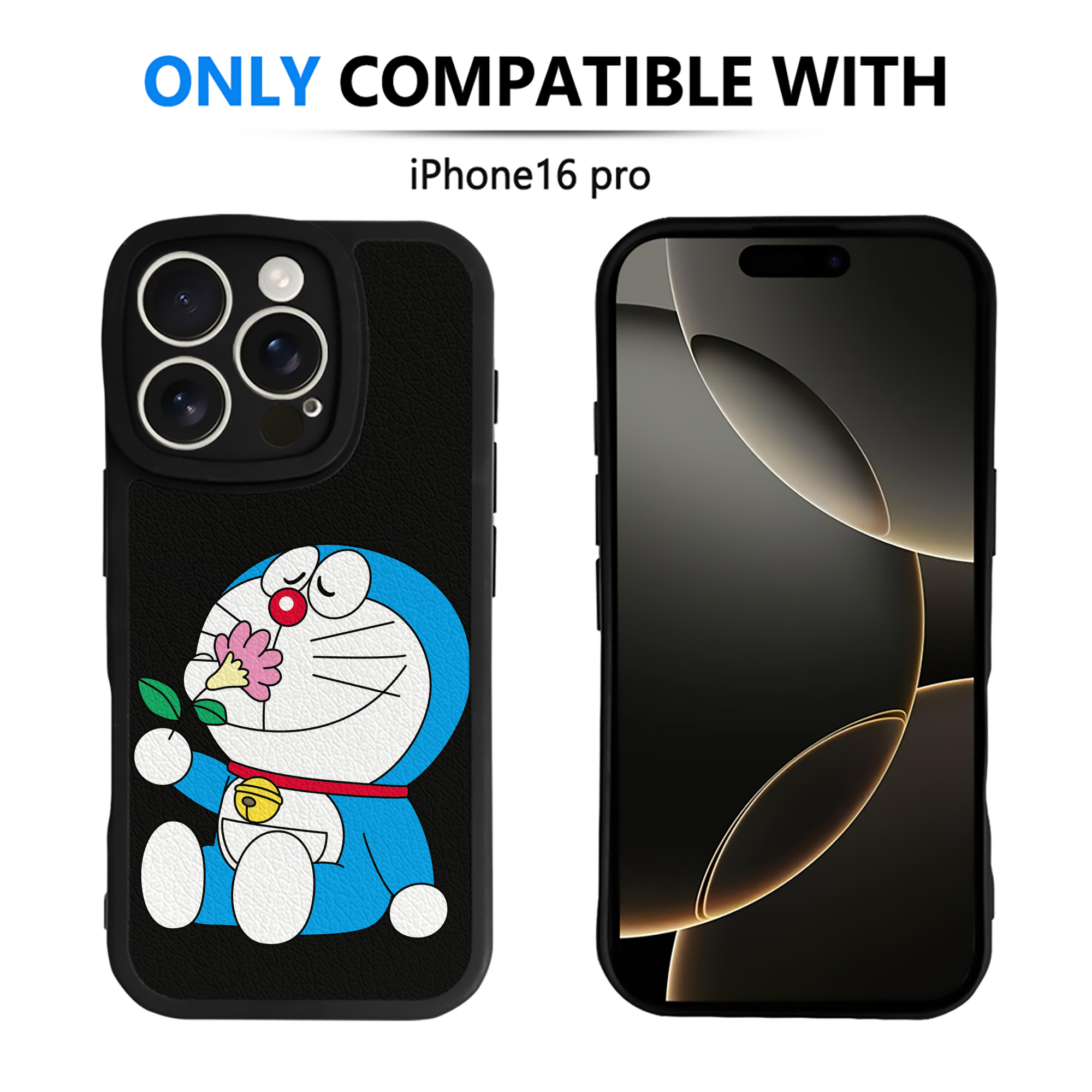 （画像用） ドラえもん Doraemon 【iPhone 16シリーズ対応】シリコンスマホケース（レザー調） 材質：シリコン